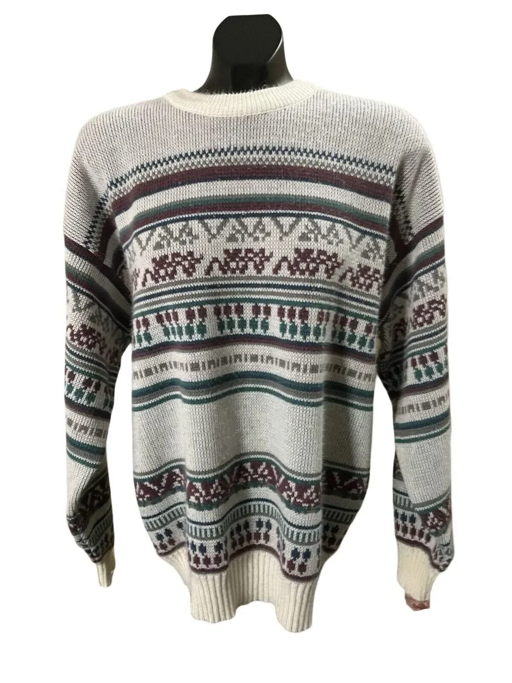 Vintage 90s Anchor Blue Fair Isle Sweater - XL